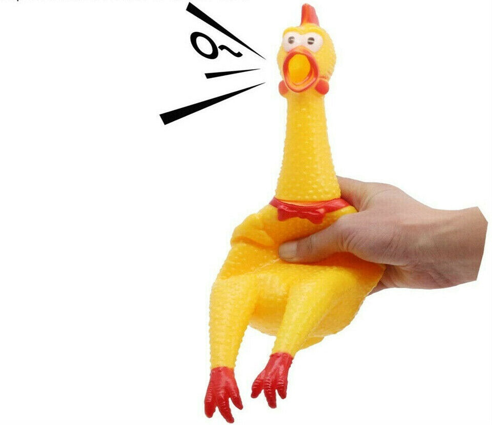 Squeeze Screaming Chicken Pet Dog Puppy Cat Toy Squeaker Chew Bite Toys Rubber - Lets Party