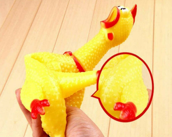 Squeeze Screaming Chicken Pet Dog Puppy Cat Toy Squeaker Chew Bite Toys Rubber - Lets Party