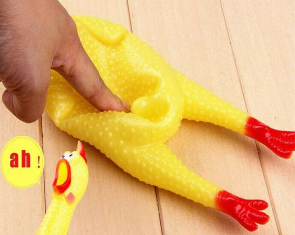 Squeeze Screaming Chicken Pet Dog Puppy Cat Toy Squeaker Chew Bite Toys Rubber - Lets Party