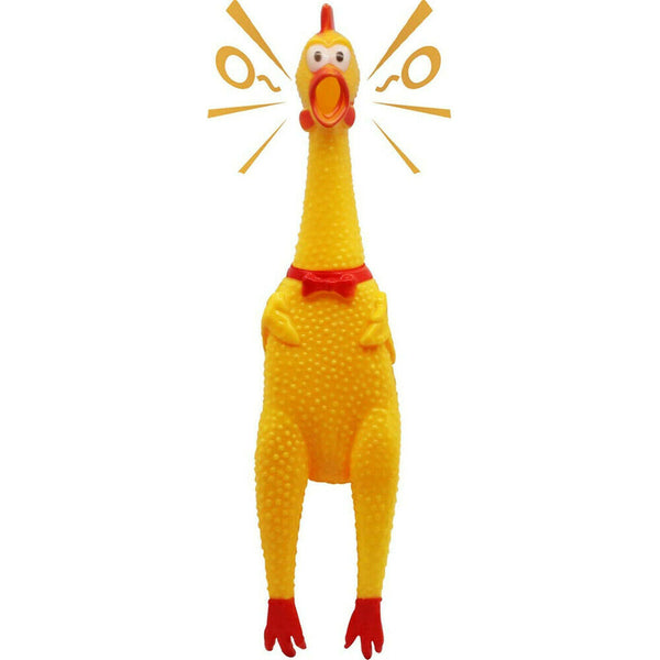 Squeeze Screaming Chicken Pet Dog Puppy Cat Toy Squeaker Chew Bite Toys Rubber - Lets Party