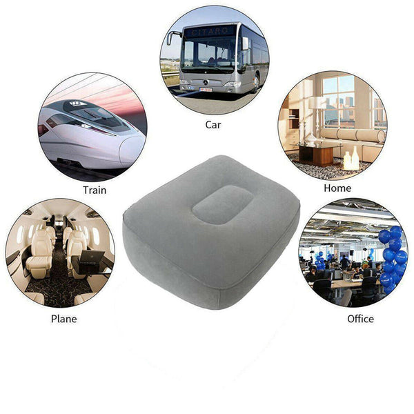 Plane Inflatable Foot Flight Travel Pad Footrest Portable Train Rest Pillow - Lets Party