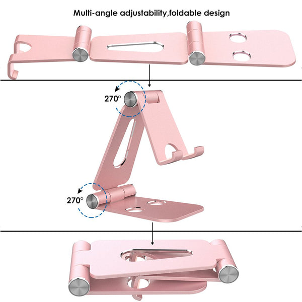 Rose Gold Universal Folding Aluminum Tablet Mount Holder Stand For iPad iPhone - Lets Party