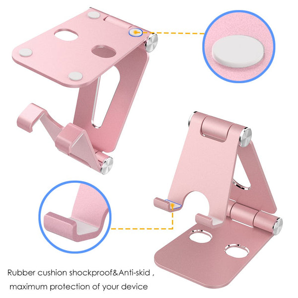 Rose Gold Universal Folding Aluminum Tablet Mount Holder Stand For iPad iPhone - Lets Party