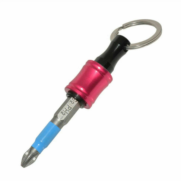 6Pc Hex Shank Screwdriver Bit Holder Extension Bar Tough Keychain Driver Keyring - Lets Party