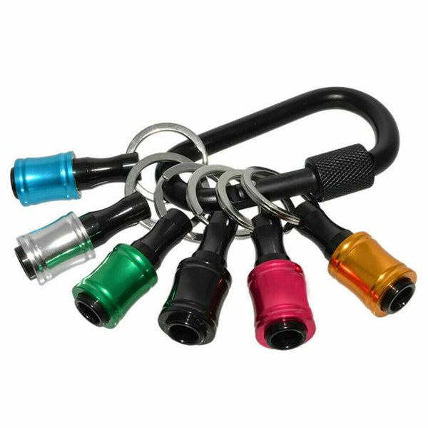 6Pc Hex Shank Screwdriver Bit Holder Extension Bar Tough Keychain Driver Keyring - Lets Party