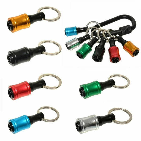 6Pc Hex Shank Screwdriver Bit Holder Extension Bar Tough Keychain Driver Keyring - Lets Party