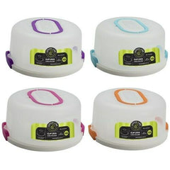 Round Plastic Cake Dessert Holder Clip Lock Container Box Portable Wedding Party