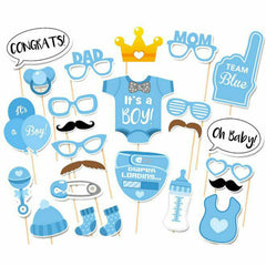 25pcs Mustache Balloon Set Baby Shower Photo Booth Props Boy Girl Birthday Party