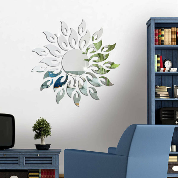 23pcs 3D Home Decor Removable Decal Acrylic Mirror Sun Wall Sticker Art Mural AU - Lets Party