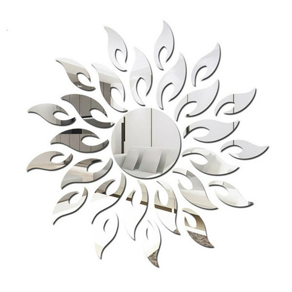 23pcs 3D Home Decor Removable Decal Acrylic Mirror Sun Wall Sticker Art Mural AU - Lets Party