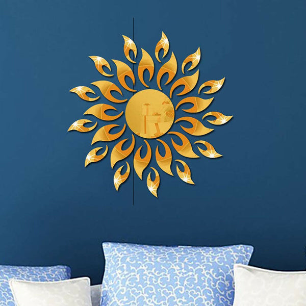 23pcs 3D Home Decor Removable Decal Acrylic Mirror Sun Wall Sticker Art Mural AU - Lets Party