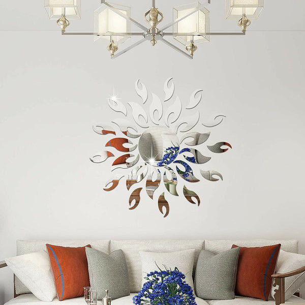 23pcs 3D Home Decor Removable Decal Acrylic Mirror Sun Wall Sticker Art Mural AU - Lets Party
