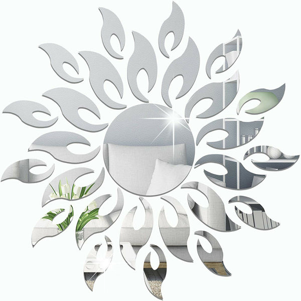 23pcs 3D Home Decor Removable Decal Acrylic Mirror Sun Wall Sticker Art Mural AU - Lets Party
