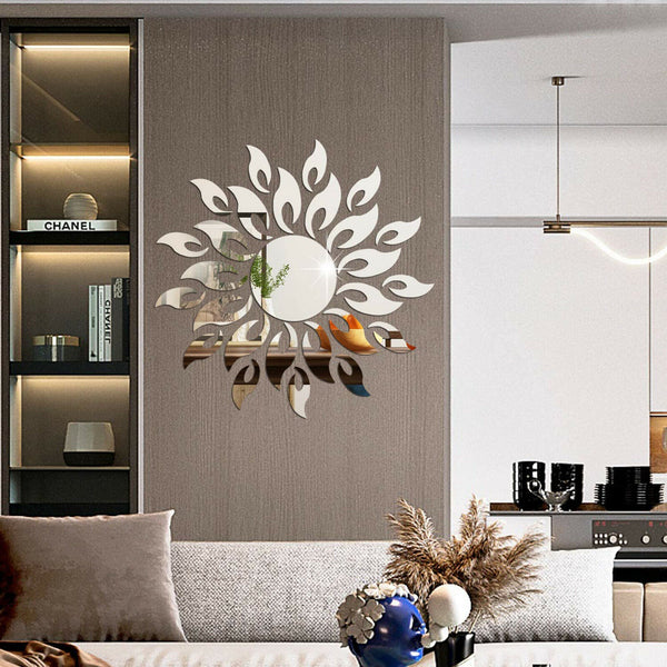 23pcs 3D Home Decor Removable Decal Acrylic Mirror Sun Wall Sticker Art Mural AU - Lets Party