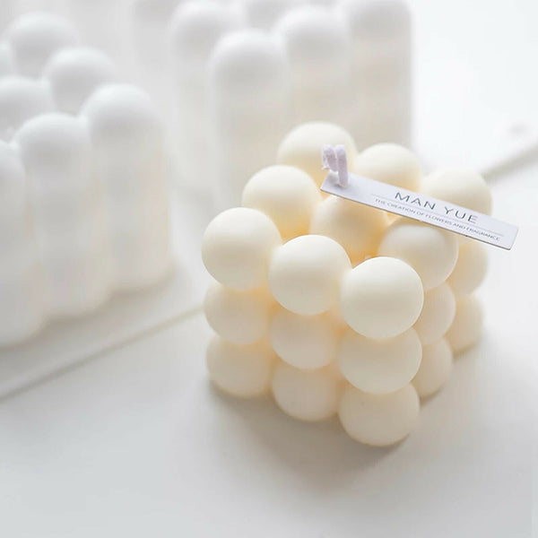6*8cm 3D Cube Candle Mold DIY Silicone Soy Wax Bubble Cake Dessert Plaster Mould - Lets Party