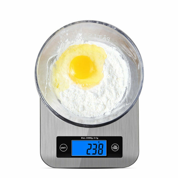 New 5g/10kg Kitchen Scales Cooking Electronic Digital Scale Weight LCD Stainless - Lets Party