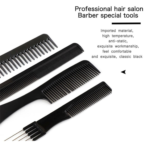 10pcs Hair Combs Salon Hairdressing Hair Style Barber Plastic Brush Comb Portable - Lets Party