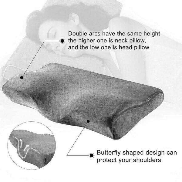 Health Care Memory Foam Neck Pillow Cushion Support Rebound Contour Pain Relief - Lets Party