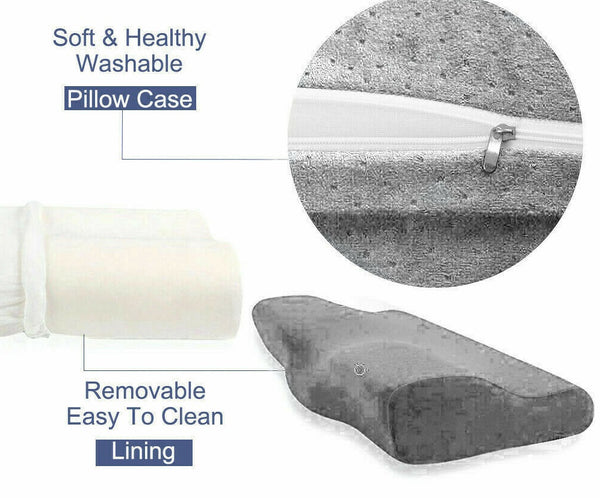 Health Care Memory Foam Neck Pillow Cushion Support Rebound Contour Pain Relief - Lets Party
