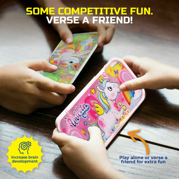 4x New Water Ring Toss Game Handheld Unicorn Designs Fun Challenge Party AU - Lets Party