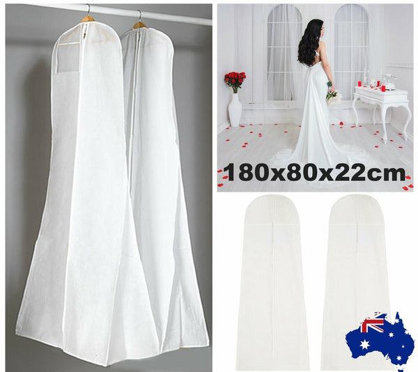 White Extra Large Wedding Dress Bridal Gown Garment Breathable Cover Storage Bag - Lets Party