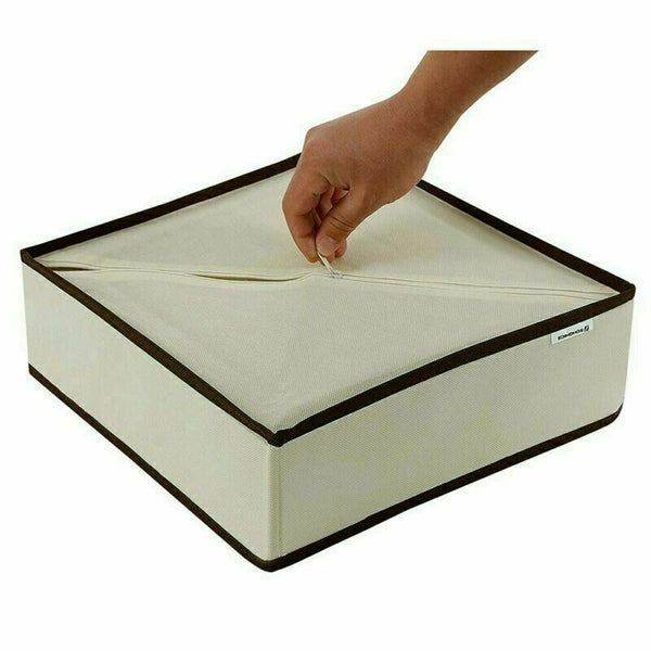 1 Sets Foldable Storage Drawer Organizer Bra Underwear Closet Divider Kit Beige - Lets Party