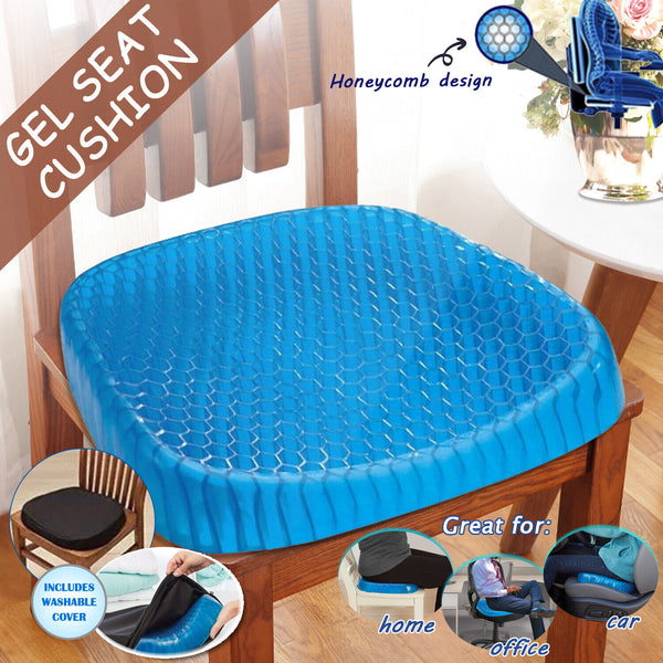 Gel Honeycomb Seat Cushion Flex Back Support Spine Breathable Protector Relief - Lets Party