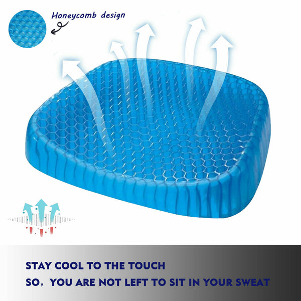 Gel Honeycomb Seat Cushion Flex Back Support Spine Breathable Protector Relief - Lets Party