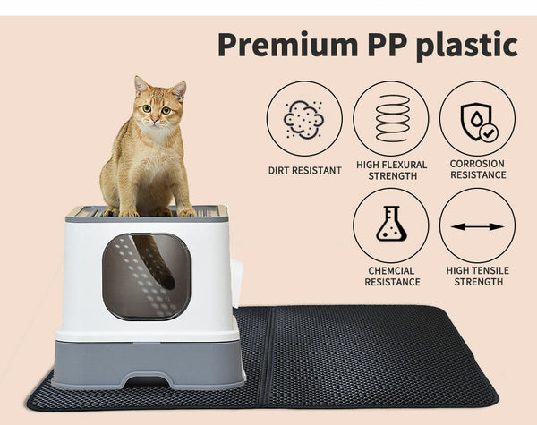 Cat Litter Box Fully Enclosed Toilet Trapping Sifting Odor Control Basin - Lets Party