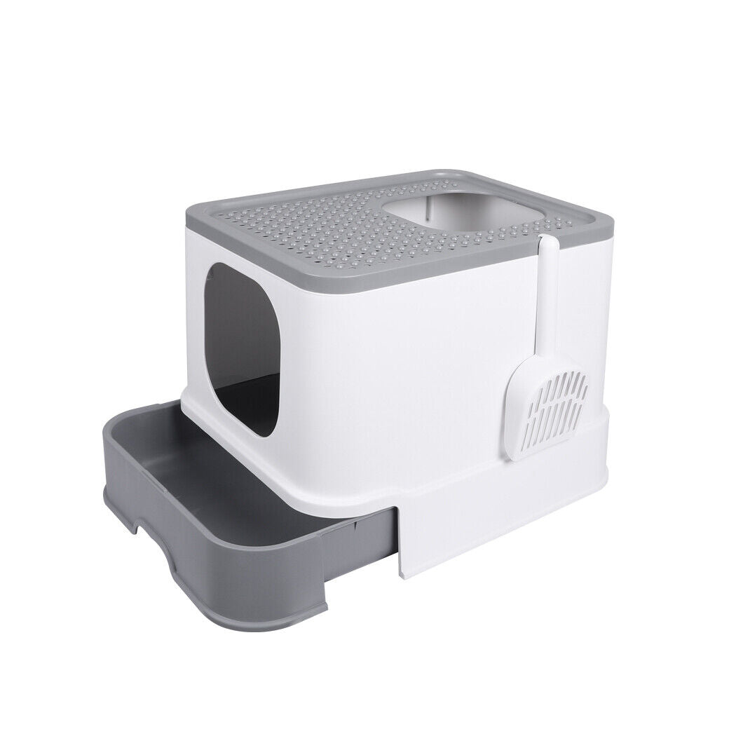 Cat Litter Box Fully Enclosed Toilet Trapping Sifting Odor Control Basin - Lets Party