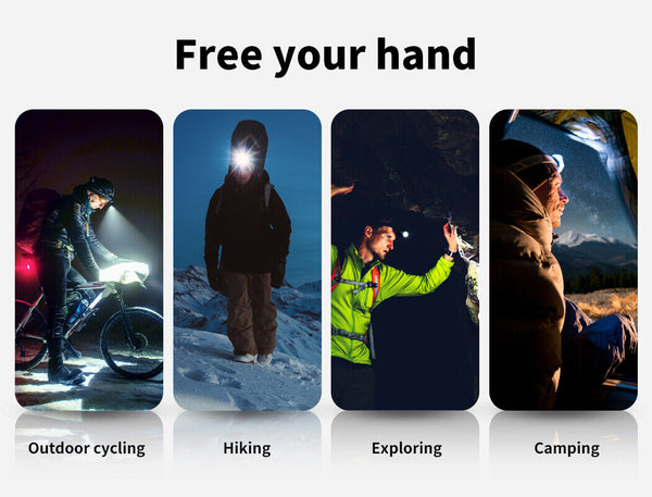 LED Outdoor Headlamp Camping Headlight Flashlight Head Torch Light Rechargeable - Lets Party