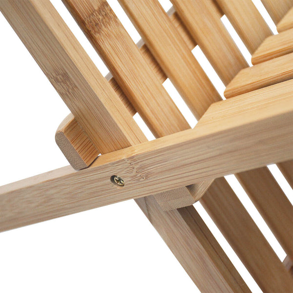 Dish Rack Bamboo Foldable Drainer Drying Dish Holder Plate Utensil Cultery Tray - Lets Party