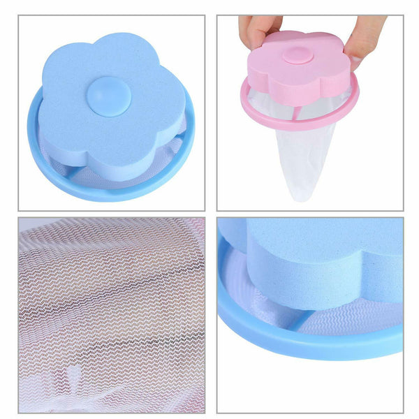 4 Pcs Floating Pet Fur Catcher Reusable Hair Remover Tool for Washing Machine Pp - Lets Party