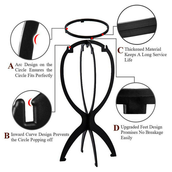 Stand Stable Wig Holder Durable Folding Hat Cap Display Tool Wig Hair AU - Lets Party