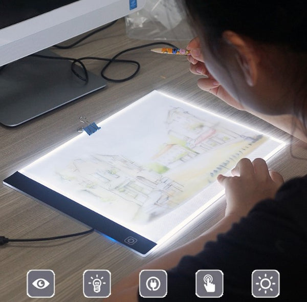 A4 Led Dimmable Tracing Light Box Drawing Board Art Design Pad Copy Lightbox - Lets Party