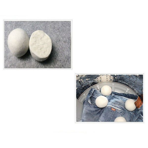 6X 100% Zealand Wool Dryer Balls Drying Fabric Softner Clothes 5/6/7/8cm - Lets Party