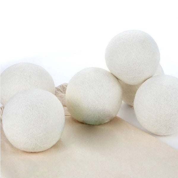 6X 100% Zealand Wool Dryer Balls Drying Fabric Softner Clothes 5/6/7/8cm - Lets Party