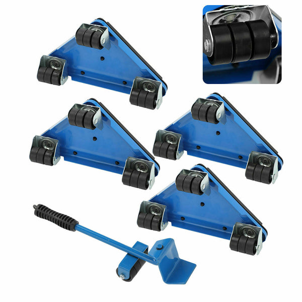5pcs Furniture Slider Lifter Moves Wheels Mover Kit Home Moving Lifting System - Lets Party