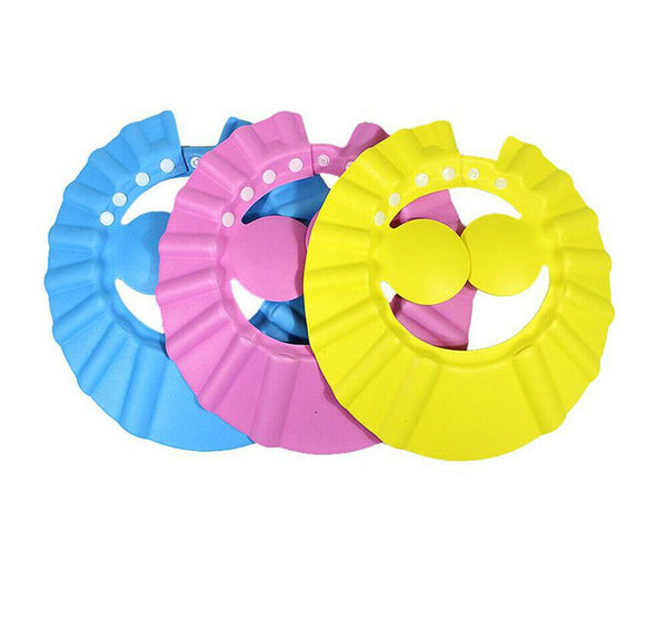 Adjustable Baby Shower Cap Kids Bath Shampoo Shield Wash Hair Hat Ear Covers Au - Lets Party