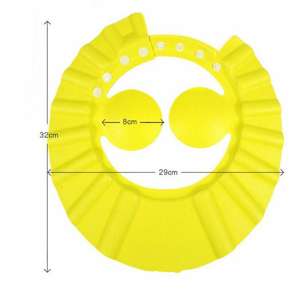 Adjustable Baby Shower Cap Kids Bath Shampoo Shield Wash Hair Hat Ear Covers Au - Lets Party