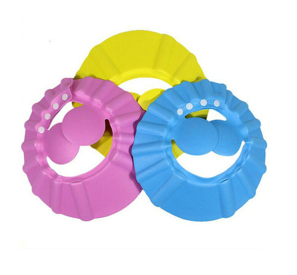Adjustable Baby Shower Cap Kids Bath Shampoo Shield Wash Hair Hat Ear Covers Au - Lets Party
