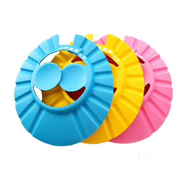 Adjustable Baby Shower Cap Kids Bath Shampoo Shield Wash Hair Hat Ear Covers Au - Lets Party