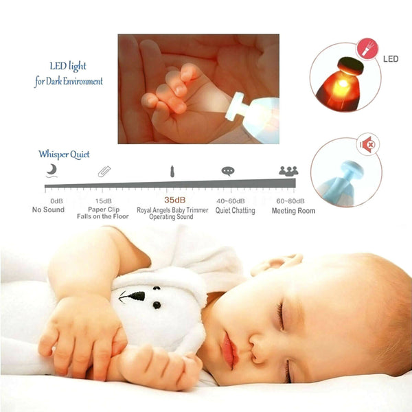 New Electric Baby Nail Trimmer Infant Newborn Safe Grinder Clipper Tools Set - Lets Party