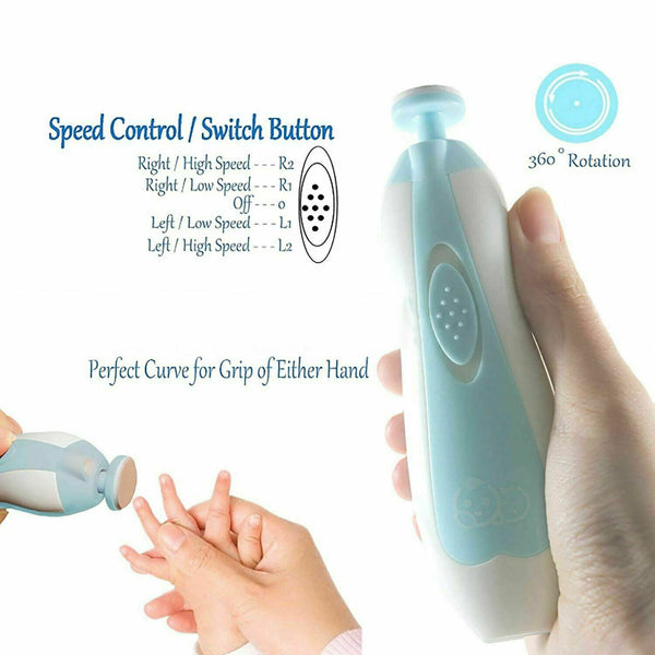 New Electric Baby Nail Trimmer Infant Newborn Safe Grinder Clipper Tools Set - Lets Party