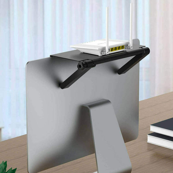 ABS Folding Monitor Top Shelf Adjustable Storage Rack for TV Screen Black - Lets Party