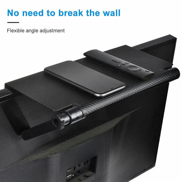 ABS Folding Monitor Top Shelf Adjustable Storage Rack for TV Screen Black - Lets Party
