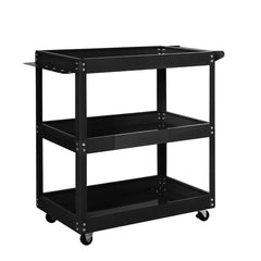 3-Tier Tool Cart Trolley Toolbox Workshop Garage Storage Organizer Black