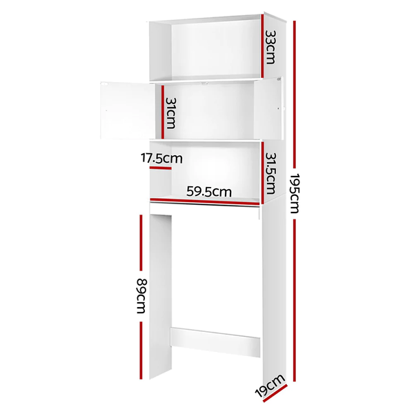 Bathroom Storage Cabinet Organiser Laundry Cupboard Toilet Shelf - Lets Party