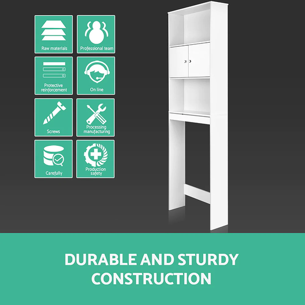 Bathroom Storage Cabinet Organiser Laundry Cupboard Toilet Shelf - Lets Party