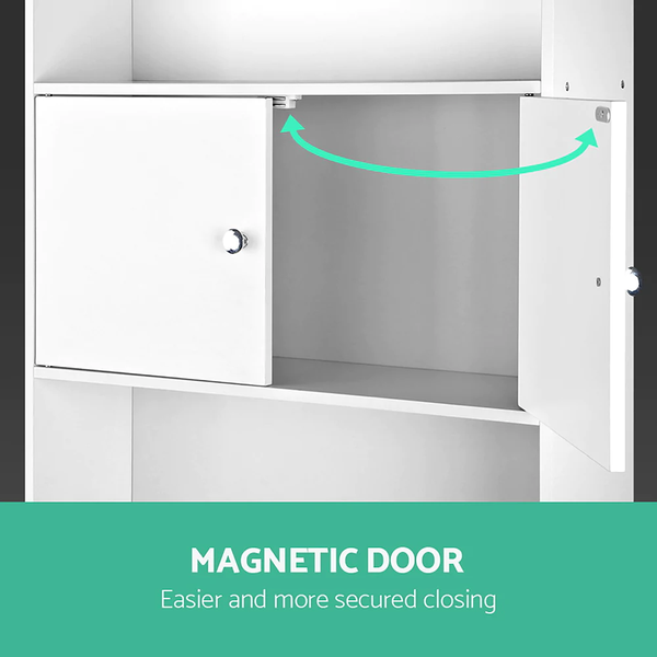 Bathroom Storage Cabinet Organiser Laundry Cupboard Toilet Shelf - Lets Party